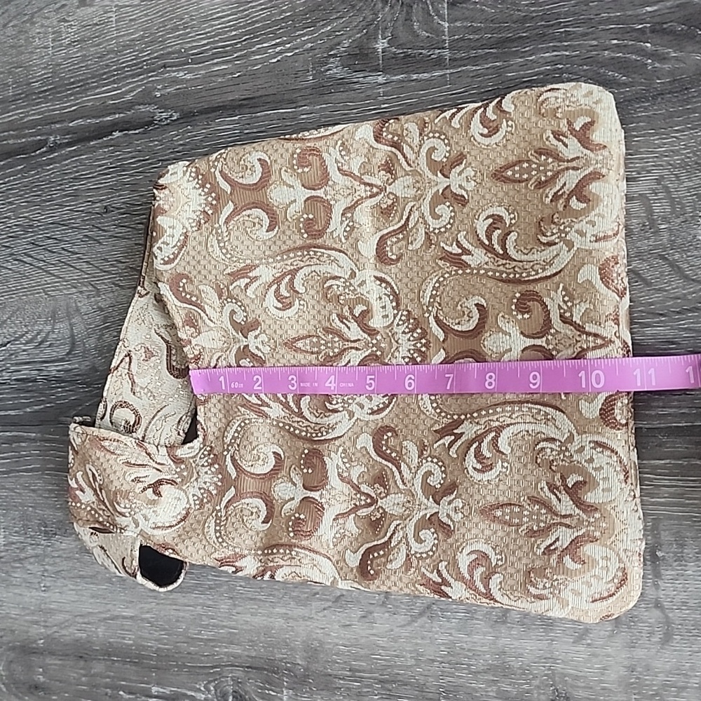 Handmade Reversible Japanese Knot Bag Boho Paisley Brown Satin - Picture 5 of 8